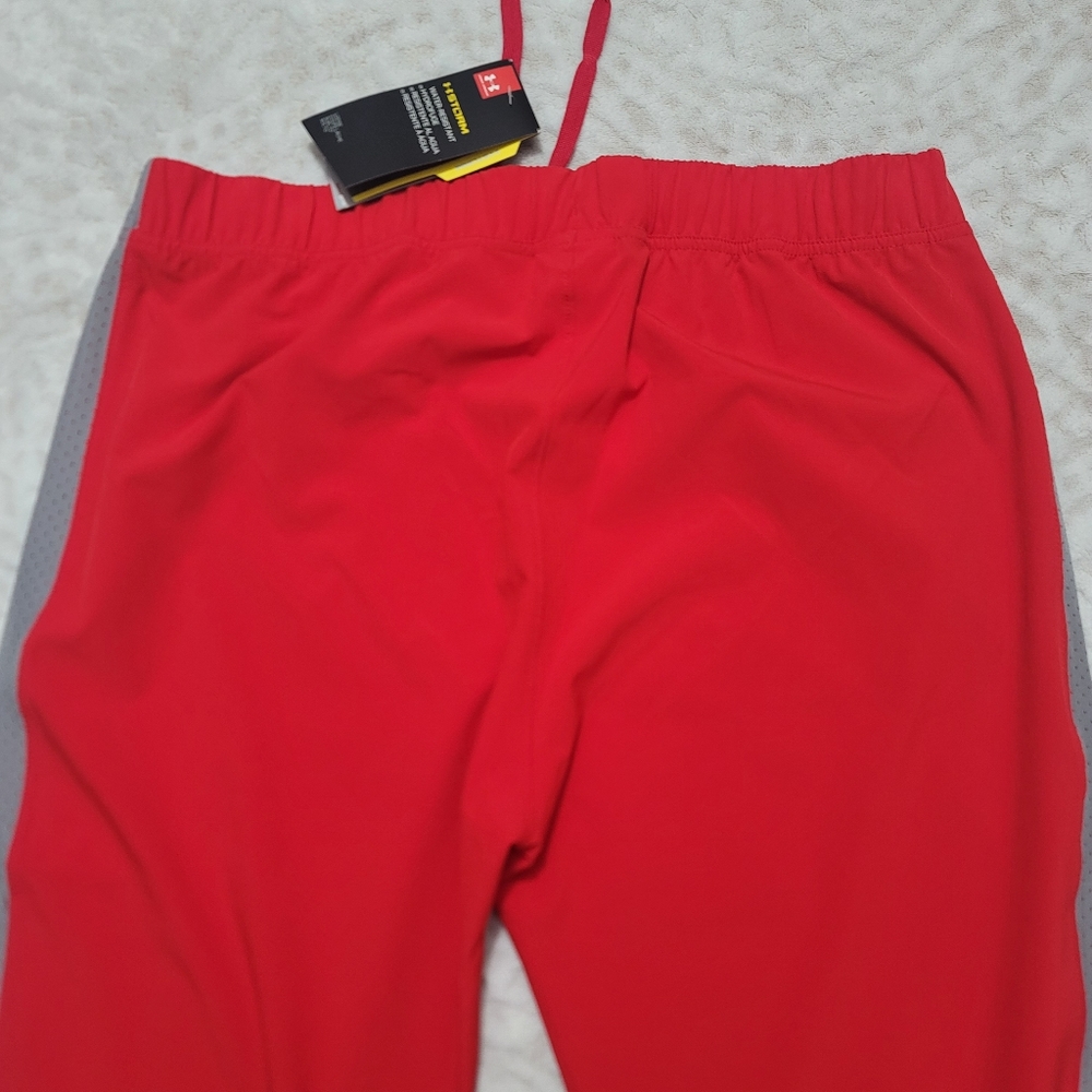 Under Armour Women's Woven Warm Up Pants Size M Red/gray NWT - Picture 5 of 16
